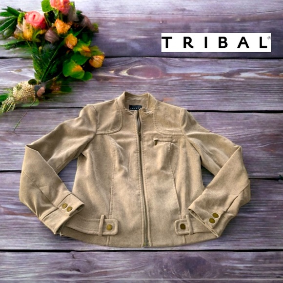 Tribal Women’s Beige coat, suede like- Size 6 - Picture 4 of 8